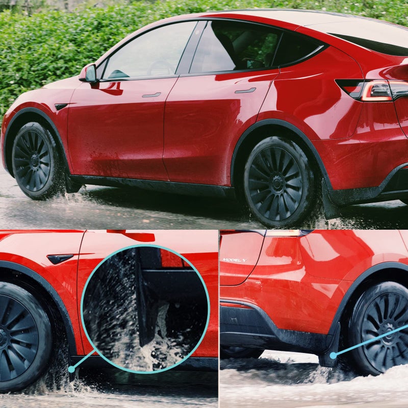 CYBERBEANS 4Pcs for Tesla Model Y Mud Flaps Accessories 2020-2024(Not Fit Juniper) Splash Guards Tire Protector Mudguard Mudflaps - Image 2