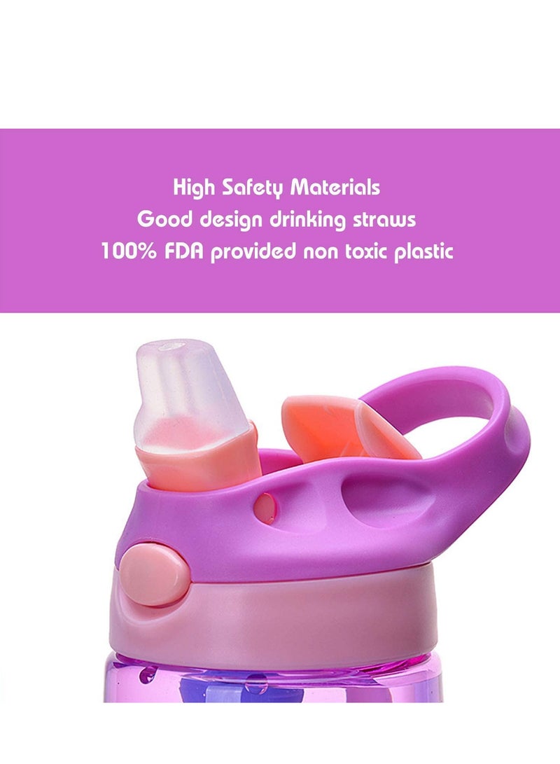 SOLARAE Children's Water Bottle, Toddler Cup with Straw Leak-Proof Button to Open, and Durable Plastic Drinking Suitable for Boys Girls Rabbits Indoor Outdoor - Image 4