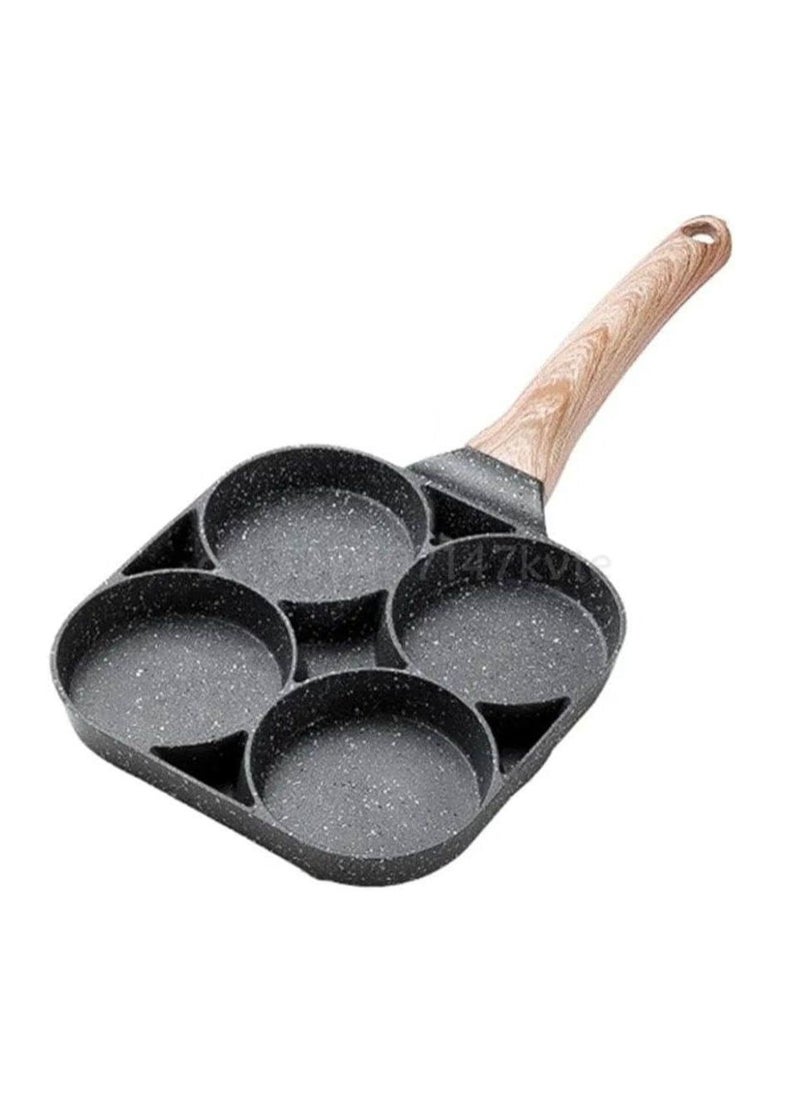 granite fried egg, pancake, omelet and burger pan suitable for gas and induction stoves with 4 slots for preparing different breakfast meals
