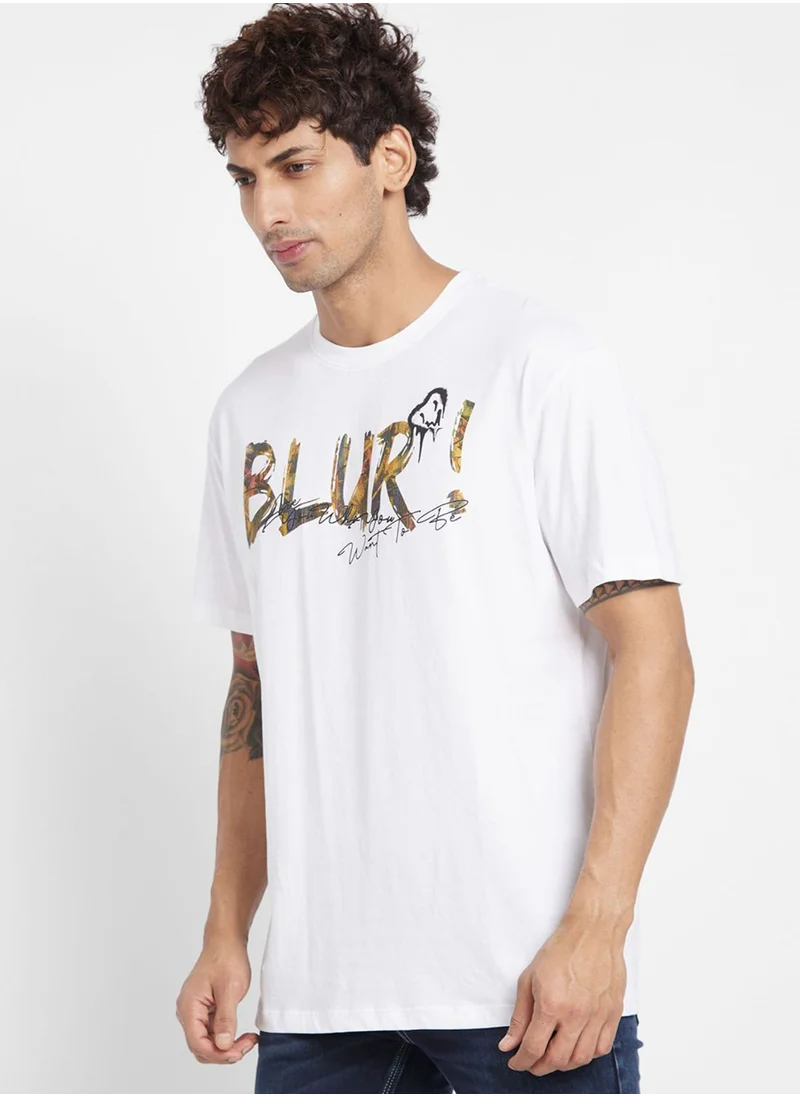 بيينغ هيومان Printed Crew Neck T-Shirt