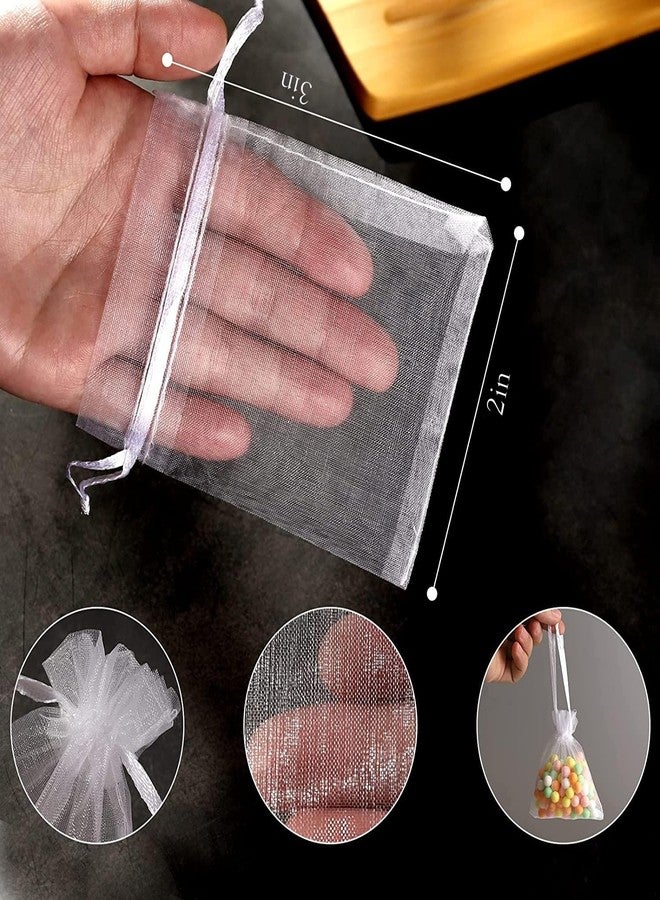ENNIYU Mini Sheer Organza Gift Bags, 2x3 Breathable Storage Bag with Drawstring, Mesh Bags for Wedding Favor Party Pouch, Jewelry, Festival, Makeup, Christmas Candy - Image 2