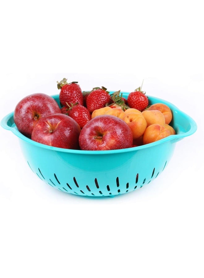 BS B&S Fruit & Vegetables Plastic Colander – Large Round Strainer Bowl with Handles for Kitchen Washing & Draining – BPA-Free, Lightweight & Durable Kitchen Accessory - Image 3
