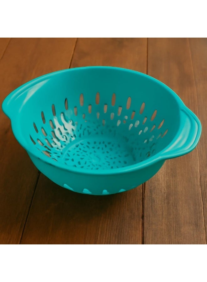 BS B&S Fruit & Vegetables Plastic Colander – Large Round Strainer Bowl with Handles for Kitchen Washing & Draining – BPA-Free, Lightweight & Durable Kitchen Accessory - Image 2