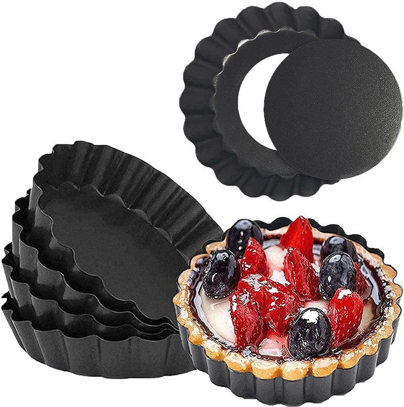 6 Non-Stick Springform Tart Pans – 4 Inch, Removable Bottom, for Cheesecake, Quiche