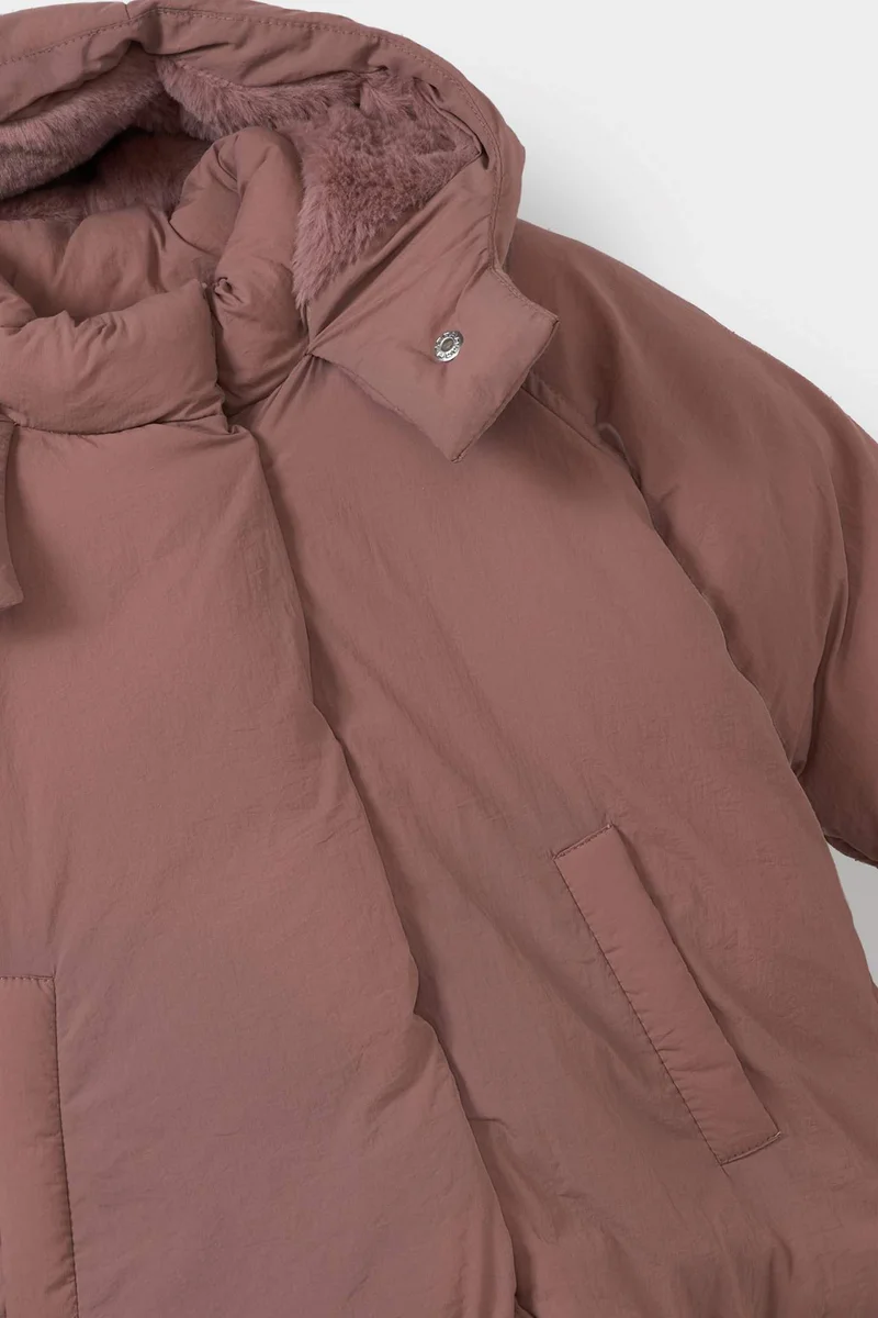 ديفاكتو Baby Girl Hooded Snap Zippered Puffer Jacket