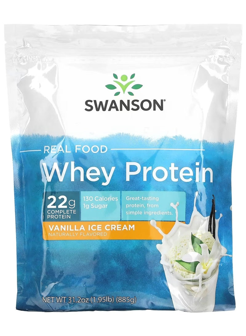 Swanson, Real Food Whey Protein, Vanilla Ice Cream, 1.95 lb (885 g)