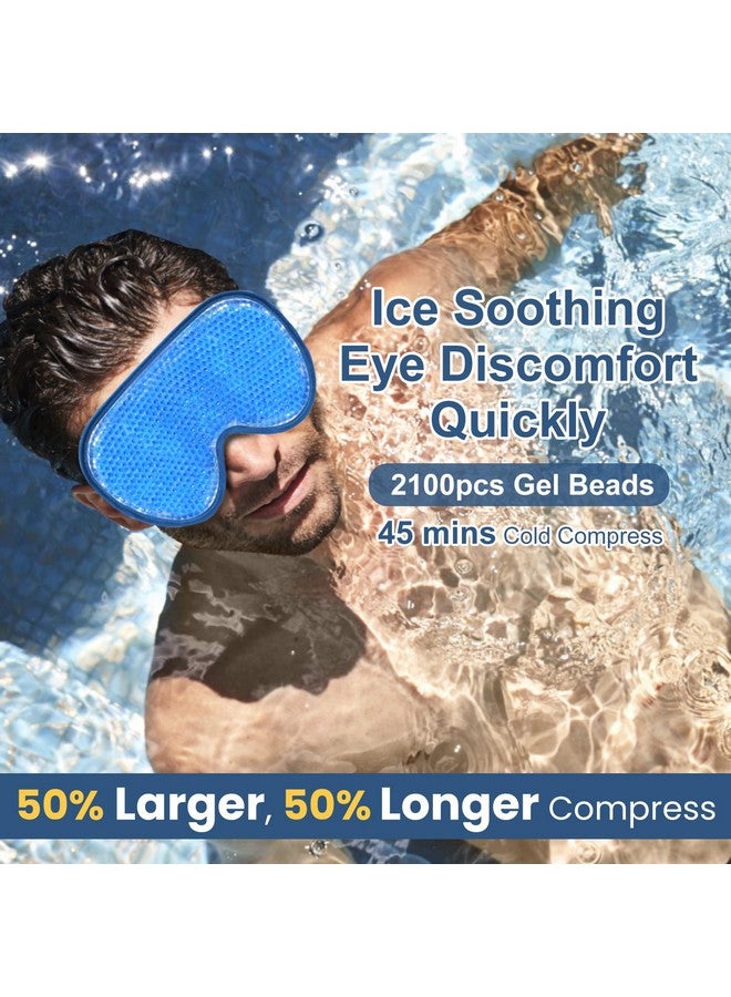 BeeVines Cooling Eye Mask, 2 Pack XL Jumbo Size Freezer Gel Eye Masks for Puffy Eyes Face, Ice Eye Mask, Cold & Warm Compress, Frozen Ice Pack for Post Eye Surgery & Allergies(Navy Blue) - Image 2