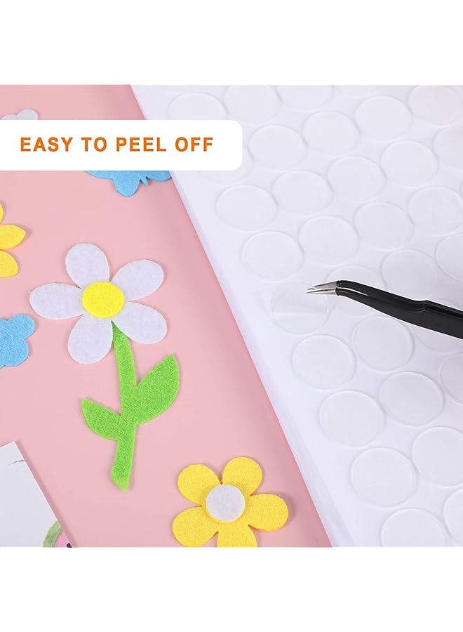 إيروريكس 500 قطعة من الملصقات اللاصقة الشفافة ذات الوجهين القابلة للإزالة من الأكريليك الدائري بدون آثار لاصقة للحرف اليدوية والشمع اللاصق ومستلزمات المكتب الفنية 0.39 بوصة 10 مم - Image 3