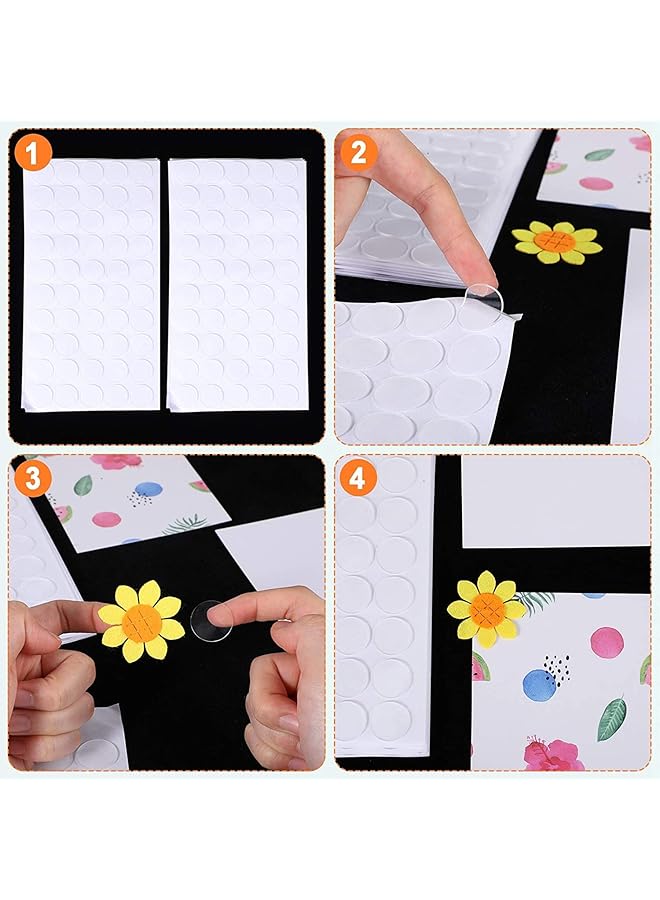 إيروريكس 500 قطعة من الملصقات اللاصقة الشفافة ذات الوجهين القابلة للإزالة من الأكريليك الدائري بدون آثار لاصقة للحرف اليدوية والشمع اللاصق ومستلزمات المكتب الفنية 0.39 بوصة 10 مم - Image 4