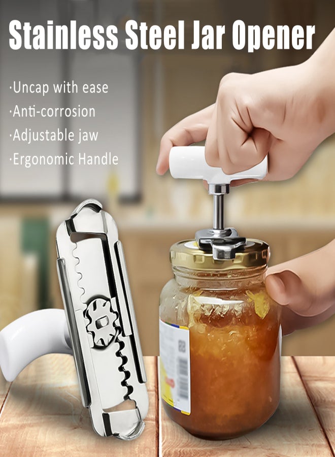 Stainless Steel Jar Opener Bottle Opener Helpful Kitchen Gadget Stubborn Lid Remover for Seniors Weak Hands - Image 5