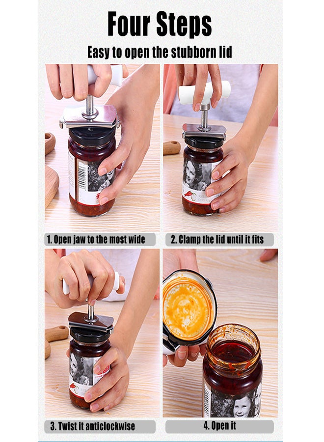Stainless Steel Jar Opener Bottle Opener Helpful Kitchen Gadget Stubborn Lid Remover for Seniors Weak Hands - Image 4