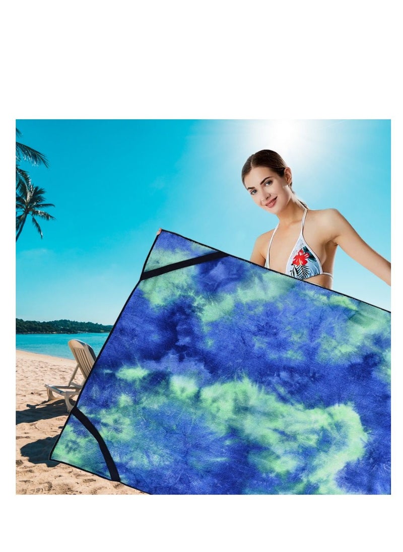 Y&D Lounge Chair Beach Towel Cover, Microfiber Large Pool Towels Recliners Towel Cover With Side Pockets Carrier For Holidays Sunbathing  - Image 2