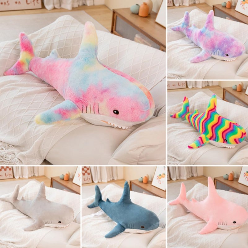 DongAi Plush Shark Toy Pillow, 31.4-inch Giant Shark Plush Animal Toy Super Soft and Cute Pillow Childrenâ€™s Boys and Girls Room Decoration Bedtime Gift (80CM,Blue) - Image 4
