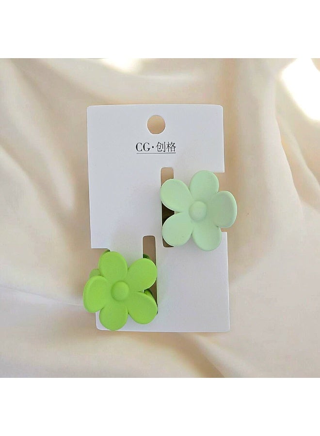 مشبكين شعر صغيرين على شكل وردة / اخضر - Image 3