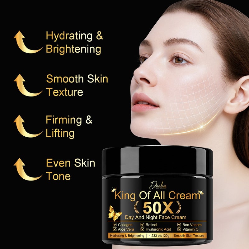 Danliss 50X All-in-One Day & Night Repair Cream 120g (Contains Collagen, Retinol, Bee Venom, Vitamin C, Hyaluronic Acid) - Image 3
