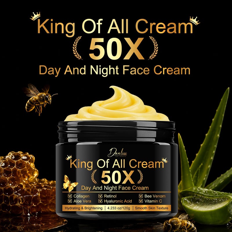 Danliss 50X All-in-One Day & Night Repair Cream 120g (Contains Collagen, Retinol, Bee Venom, Vitamin C, Hyaluronic Acid) - Image 2