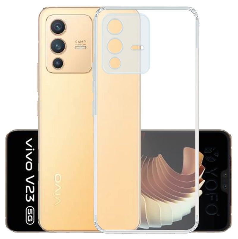 YOFO Back Cover for Vivo V23 Pro (5G) / Vivo S12 Pro (5G) (Flexible|Silicone|Transparent|Camera Protection|DustPlug) - Image 1