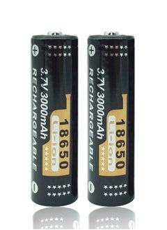 2 Pack 3000mAh 18650 Battery Button Top Battery, 3.7V Rechargeable Li-Ion Battery for Electric Tools, Toys, LED Flashlights, Torch, and Etc