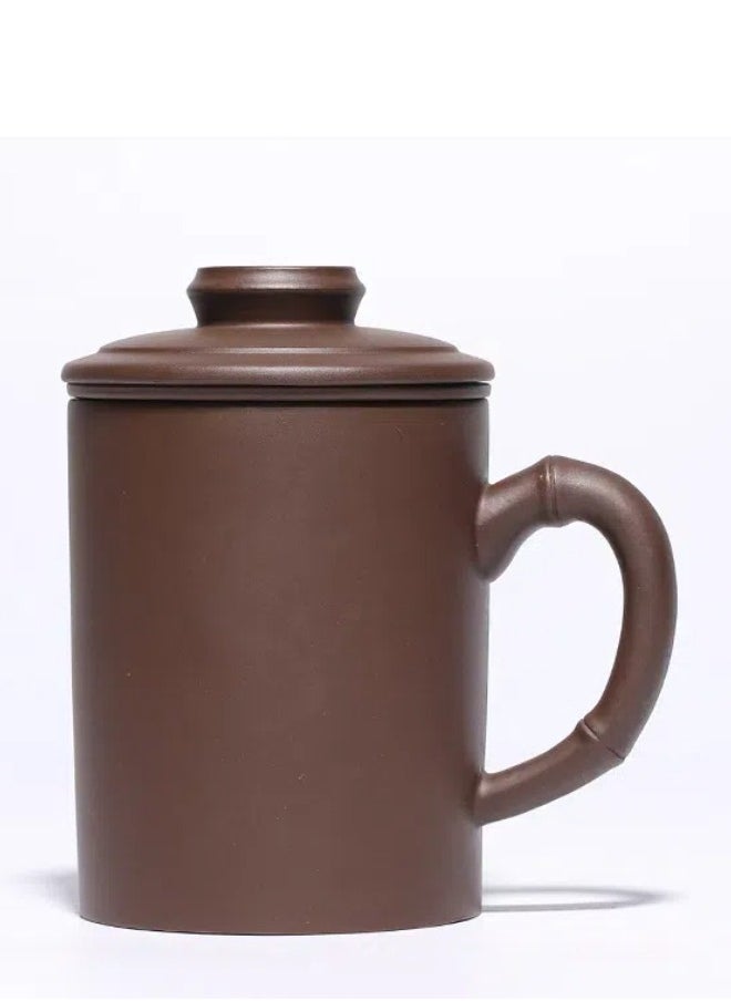 Large Capacity Business Ceramic Tea Cup With Lid Filter, High-end Customized Yixing Purple Clay Teapot For Chinese Tea Sets (500ml)