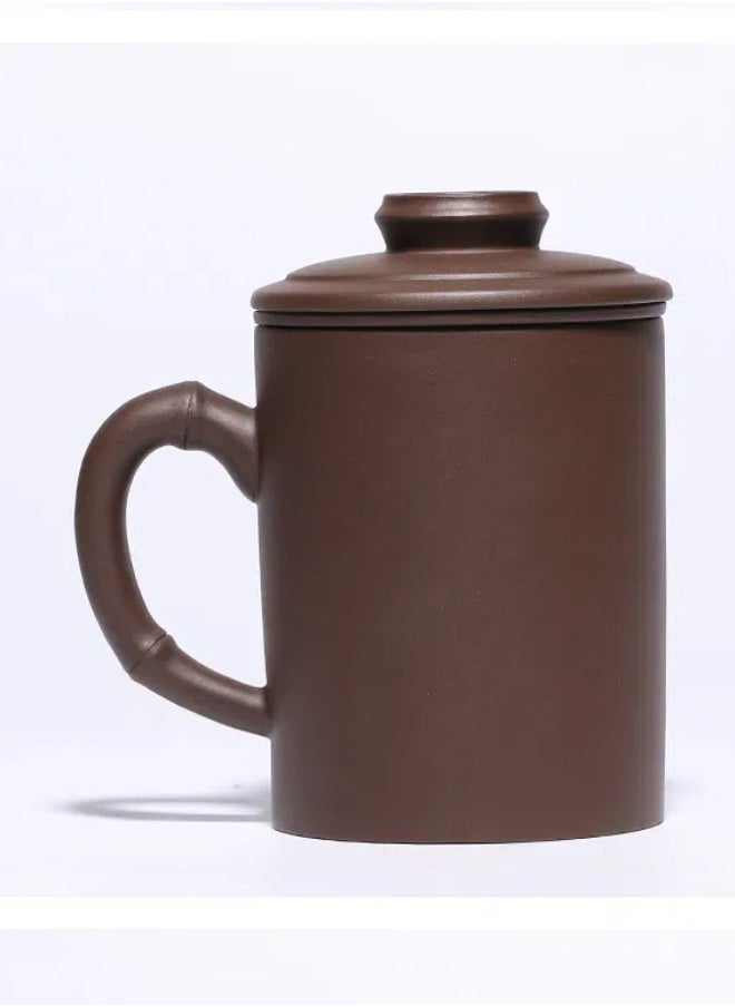 Large Capacity Business Ceramic Tea Cup With Lid Filter, High-end Customized Yixing Purple Clay Teapot For Chinese Tea Sets (500ml)
