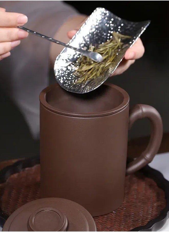 Large Capacity Business Ceramic Tea Cup With Lid Filter, High-end Customized Yixing Purple Clay Teapot For Chinese Tea Sets (500ml)