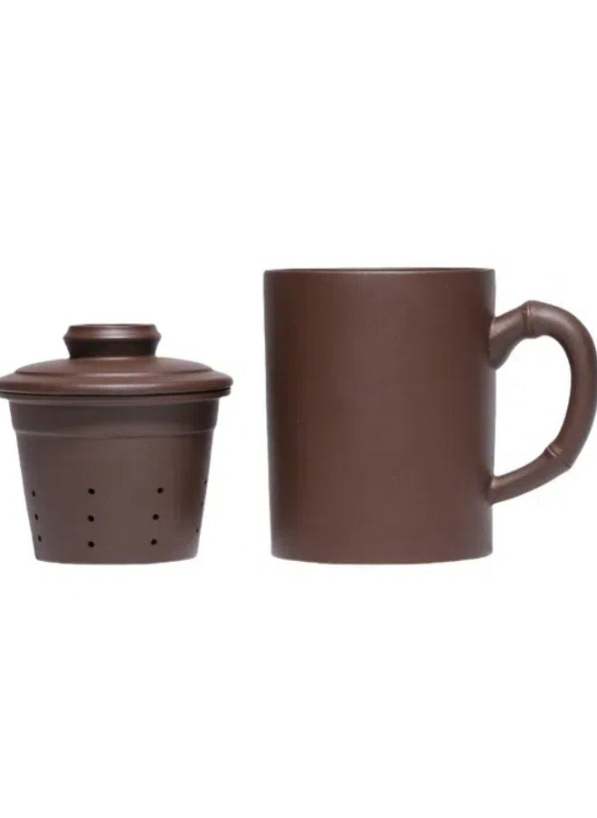 Large Capacity Business Ceramic Tea Cup With Lid Filter, High-end Customized Yixing Purple Clay Teapot For Chinese Tea Sets (500ml)