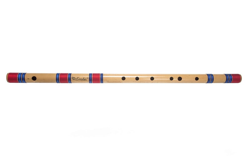 Kanha Flutes F Scale Natural Base Assam Bamboo Flute Musical Instrument Size 29 Inch Bansuri Right Handed with Flute Cover - Image 2