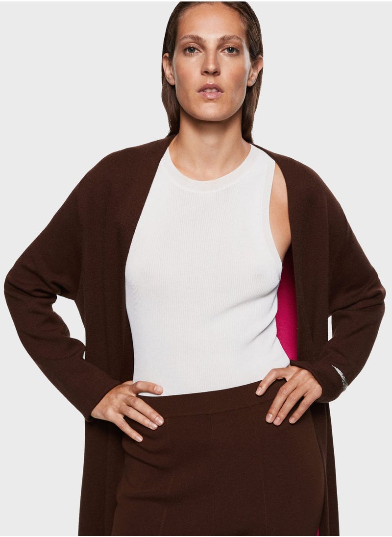 MANGO - Knitted Longline Cardigan - Image 1