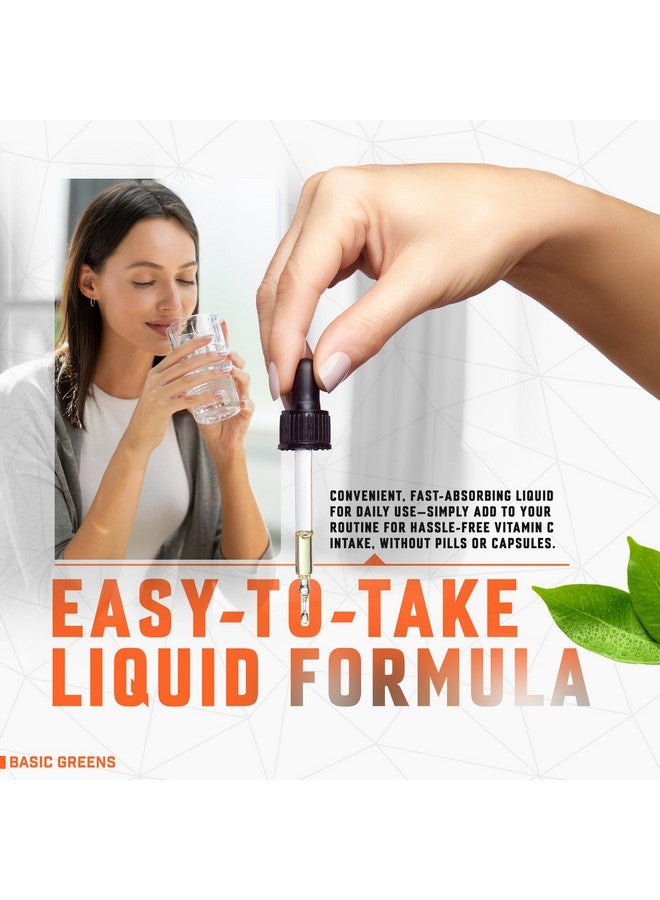 BASIC GREENS Liposomal Vitamin C Liquid 200mg - High Absorption Immune Support & Antioxidant - Collagen & Skin Health, Non-GMO, Vegan-Friendly, Gentle on Stomach, 2 fl oz Supplement - Image 5