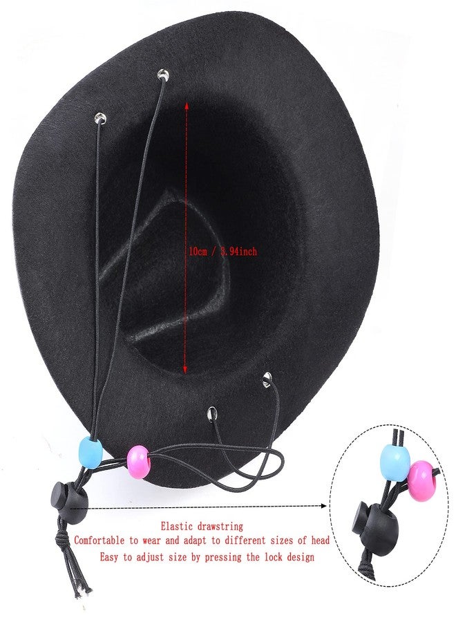 Yewong Pet Cowboy Costume Accessories Dog Cat Pet Size Cowboy Hat and Bandana Scarf West Cowboy Accessories for Puppy Kitten Party Festival and Daily Wearing Set of (Black hat+Black bib) - Image 5