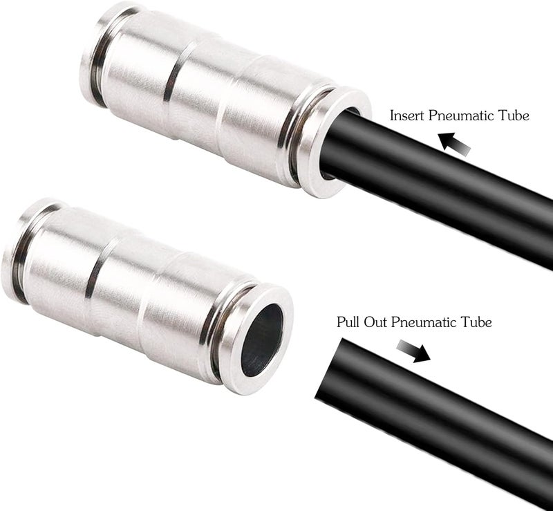 CEKER 6mm Union Straight Push to connect fittings Stainless Steel Pneumatic Push Connectors, 6mm x 6mm Tube Quick Connect Fittings Air Line Fittings for 6mm Tube 2Pack - Image 5