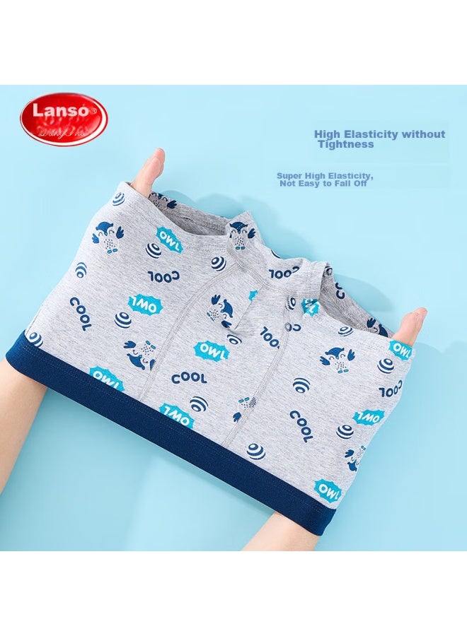 LANG SHA Langsha Children's Underwear, Boys' Underwear, Youth Boxer Briefs, Antibacterial Silk Gusset, For Older Children, Square-cut Shorts, 4-pack, Size 170  - Image 4