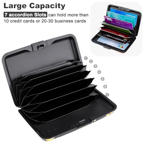 ELFISH Mini RFID Aluminum Wallet Credit Cards Holder Business Card Case Metal ID Case for Men Women (Yellow sunflower) - Image 5