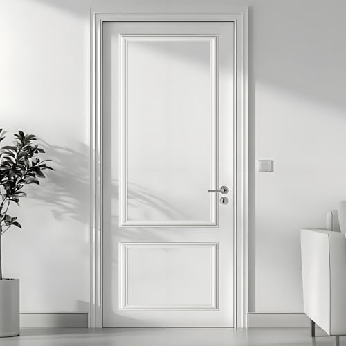 TRAIN2 ART Set Peel and Stick Door Moulding kit, Self-Adhesive PreAssembled Door Panel Trim for Wall Mirror Window FrameDecor (Top 22"x48" Bottom 22"x 15") - Image 1