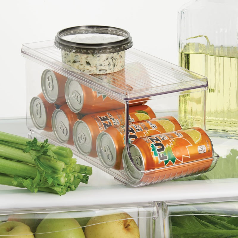 iDesign Soda Can Organizer with Lid for Pantry or Refrigerator - Clear - Made in USA - Image 3