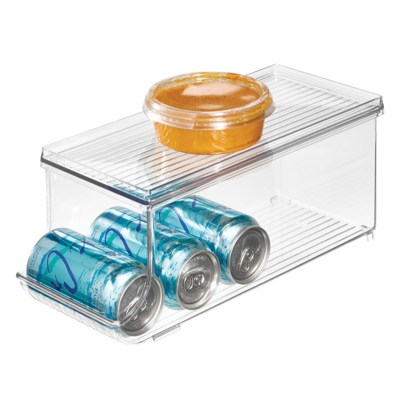 iDesign Soda Can Organizer with Lid for Pantry or Refrigerator - Clear - Made in USA - Image 1