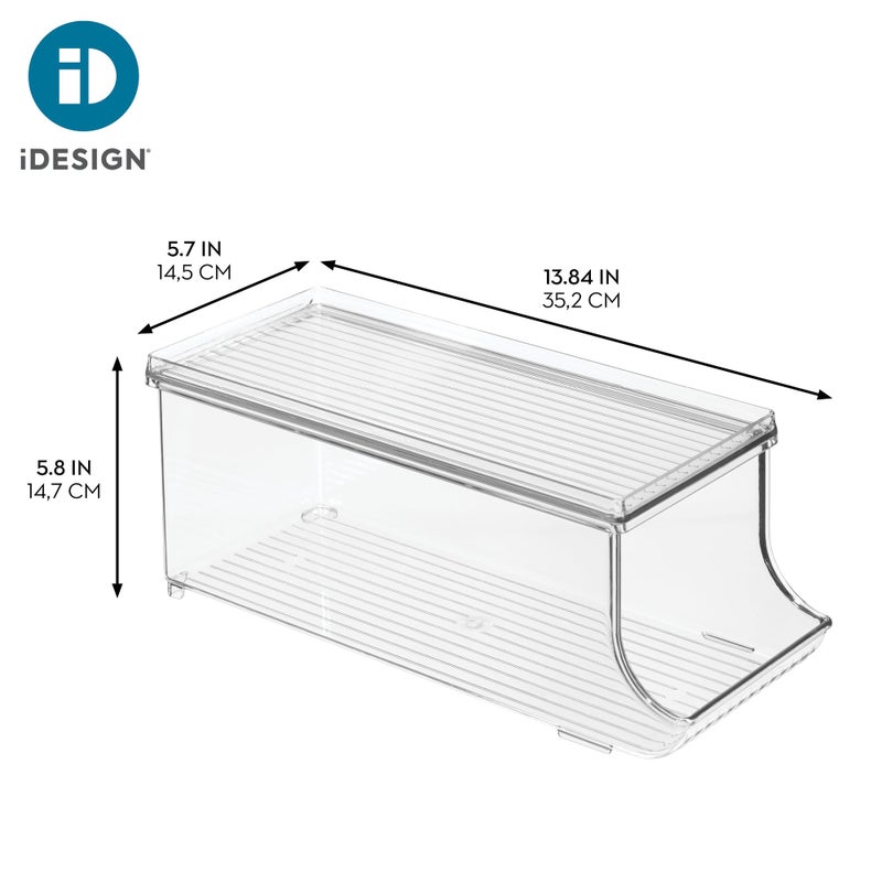 iDesign Soda Can Organizer with Lid for Pantry or Refrigerator - Clear - Made in USA - Image 4