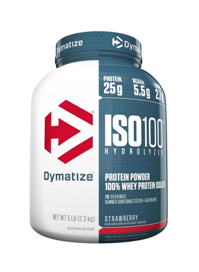Dymatize ISO 100 Hydrolyzed Protein Powder - Strawberry, 5lbs, 76 servings - Image 1