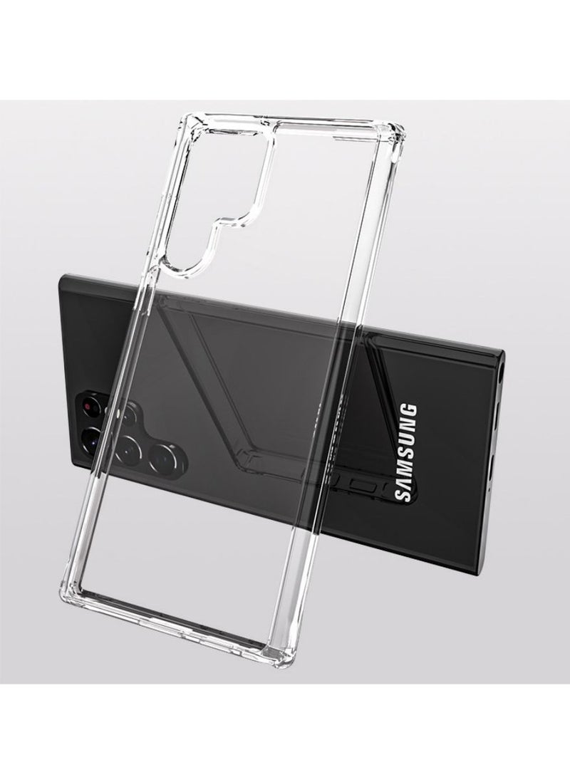 سامسونج غالاكسي S23 سوبر حالة واقية شفافة وشفافة عالية صدمة دليل الهاتف المحمول حالة ، أربعة زاوية كيس الهواء المضادة للسقوط ، صدمة دليل حماية شاملة ، الأصفر ، الصفر دليل - Image 1