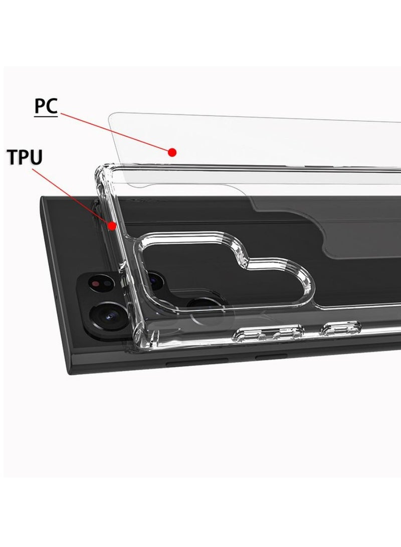 سامسونج غالاكسي S23 سوبر حالة واقية شفافة وشفافة عالية صدمة دليل الهاتف المحمول حالة ، أربعة زاوية كيس الهواء المضادة للسقوط ، صدمة دليل حماية شاملة ، الأصفر ، الصفر دليل - Image 3