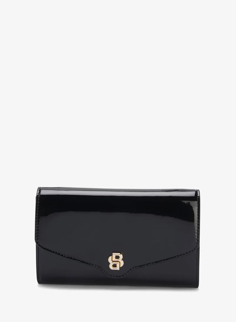 Faux-leather clutch bag with Double B monogram
