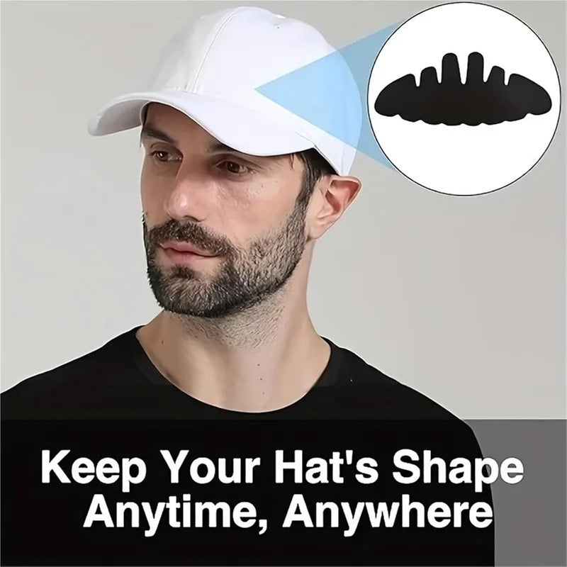50pcs Baseball Cap Sweat Liner Absorbent Pads Insert,Outdoor Hard Hat Sweatband,for Sports Cap Wide Brim Caps- All-season,Knit(White) - Image 4