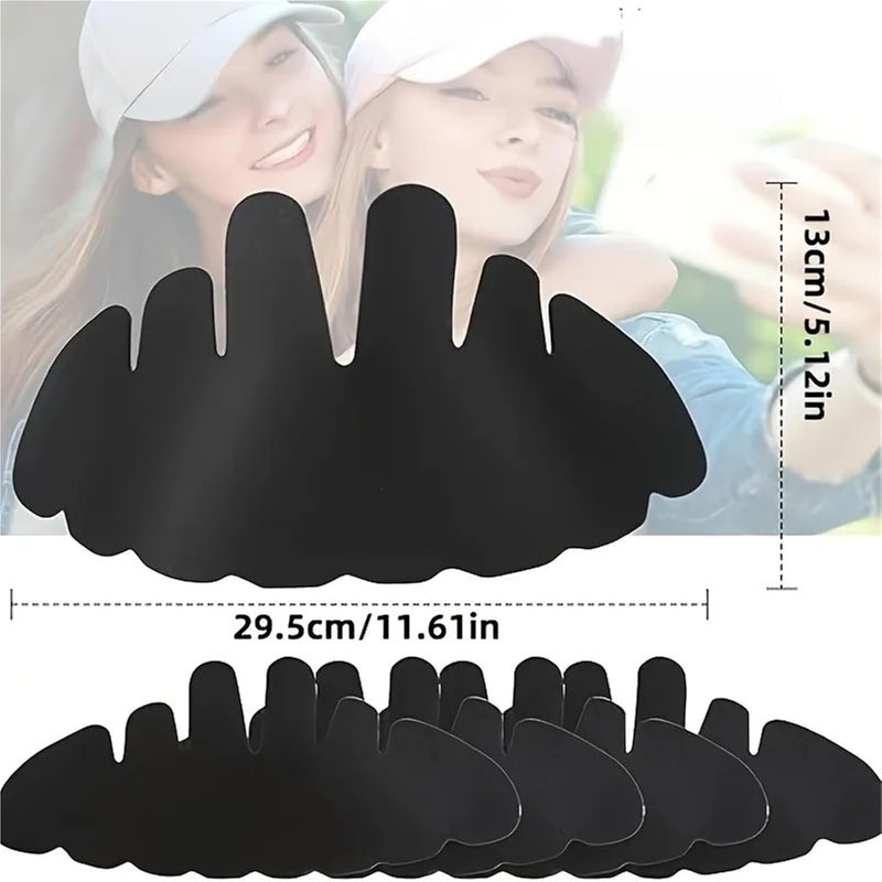 50pcs Baseball Cap Sweat Liner Absorbent Pads Insert,Outdoor Hard Hat Sweatband,for Sports Cap Wide Brim Caps- All-season,Knit(White) - Image 3