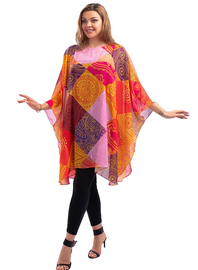 Zmurud "Chiffon Poncho - Printed "  - Image 1