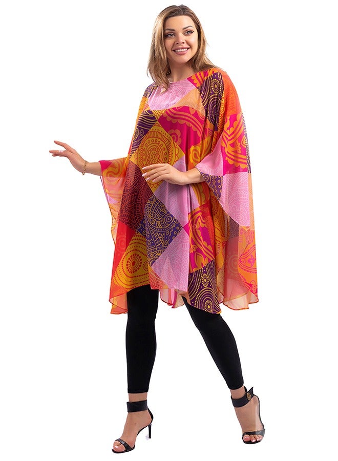 Zmurud "Chiffon Poncho - Printed "  - Image 2
