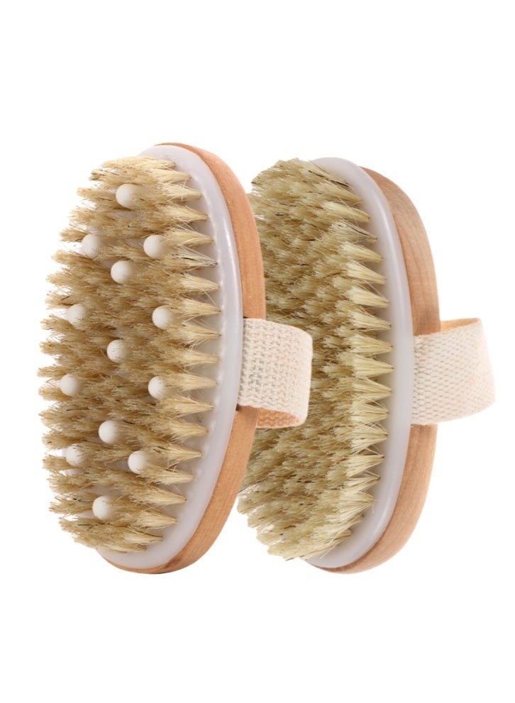 Lullaxx 2PCS Body Brush,Suitable For Dry Or Wet Brushing,Natural Materials And TPR Soft Beads,  Promotes Blood Circulation, Lymphatic Drainage, And Improves Cellulite,Suitable For All Skin Types - Image 1