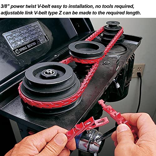 KAKO 3/8" Power Twist V Belt, 5 Feet, Adjustable Link V-Belt Drive Belt for Lathes, Drill Press, Table Saws, Sewing Machine - Image 3
