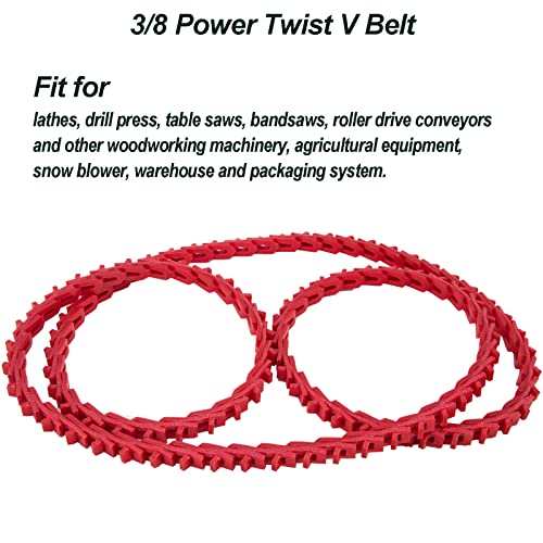 KAKO 3/8" Power Twist V Belt, 5 Feet, Adjustable Link V-Belt Drive Belt for Lathes, Drill Press, Table Saws, Sewing Machine - Image 2