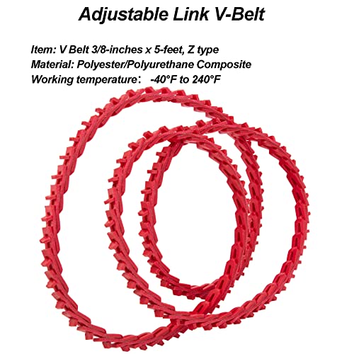 KAKO 3/8" Power Twist V Belt, 5 Feet, Adjustable Link V-Belt Drive Belt for Lathes, Drill Press, Table Saws, Sewing Machine - Image 5