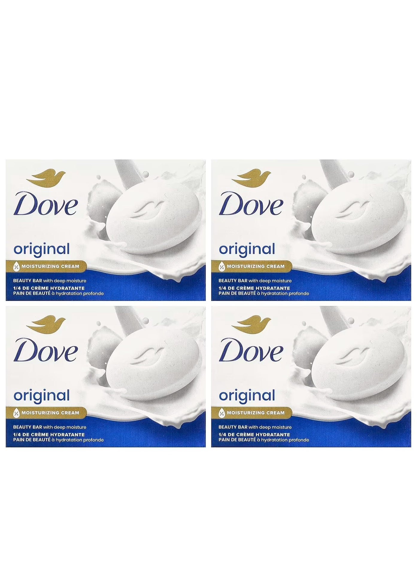 Dove Beauty Bar Soap with Deep Moisture, Original, 4 Bars, 3.75 oz (106 g) Each